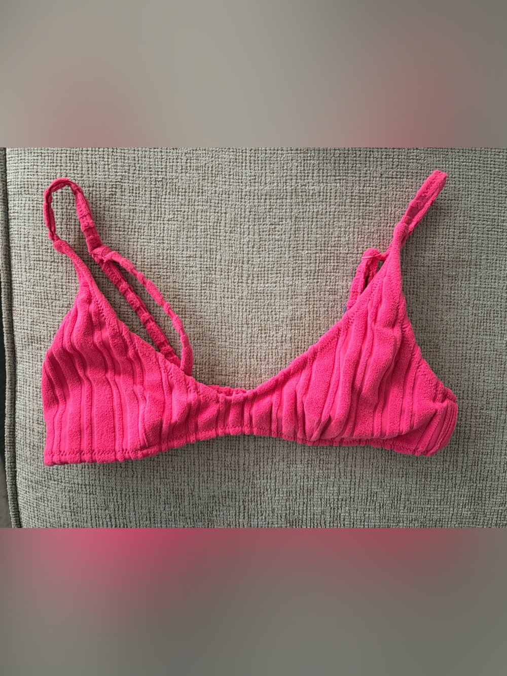triangl swimwear Bright Pink Terry Bikini Top